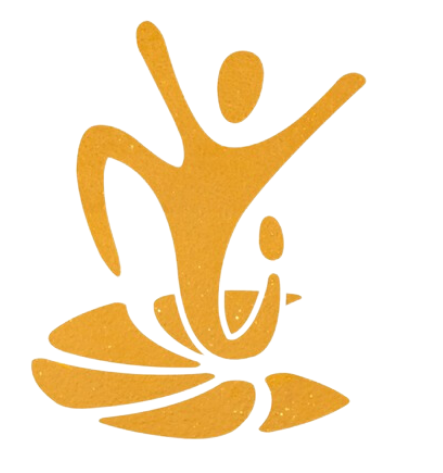 Logo Veendammer Sport en Cultuur Gala, poppetje van Veendam Beweegt in het goud