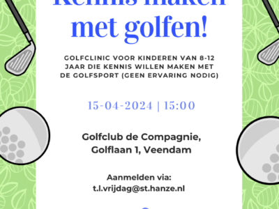 Flyer van de golfclinic